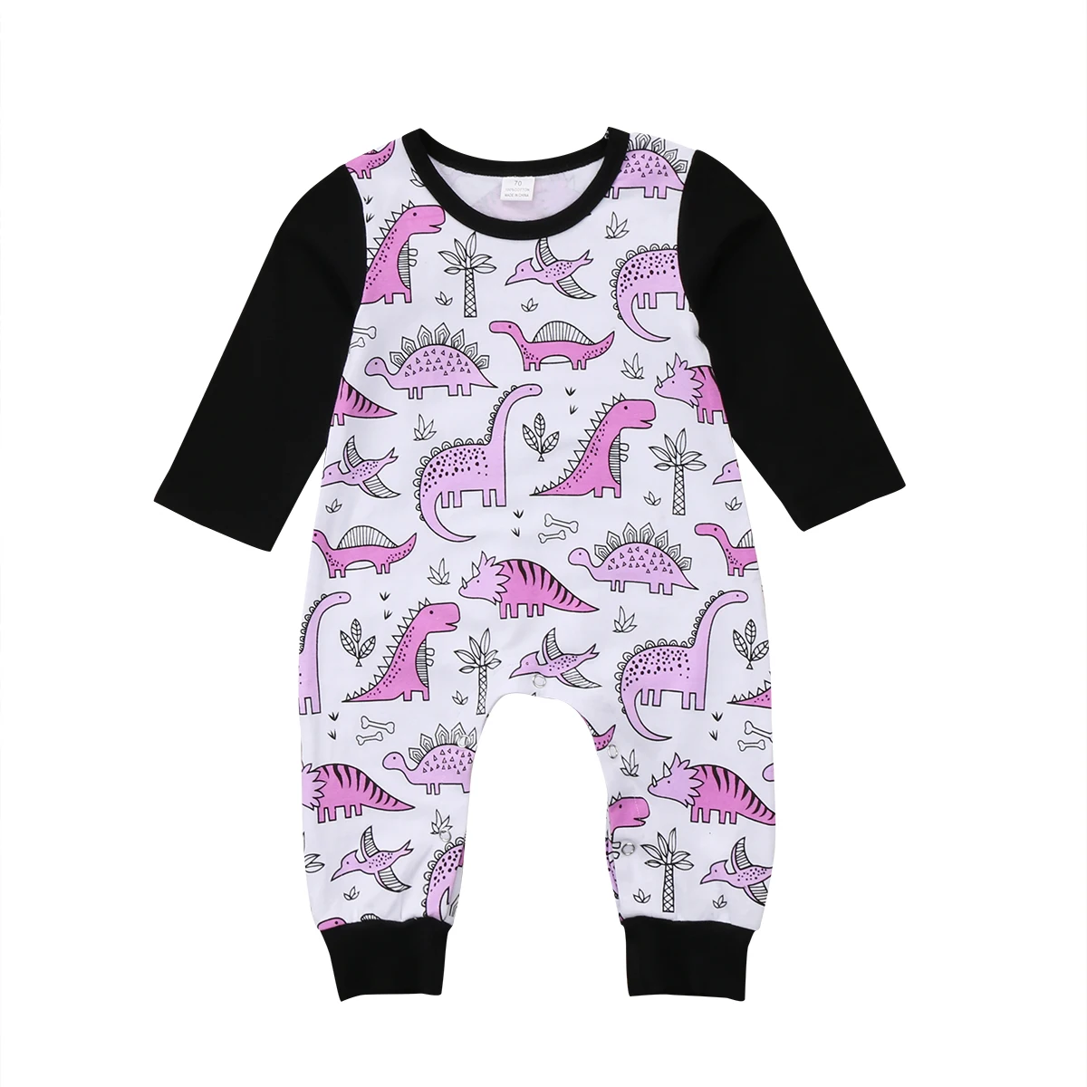 Pink Dinosaur Baby Romper 2018 Spring Baby Clothes Girl Newborn Cotton Casual Romper Jumpsuit