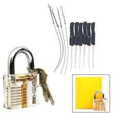 Слесарный инструмент прозрачный видимый выбор среза практика замок W/сломанный для удаления ключа фиксатор крючков экстрактор набор