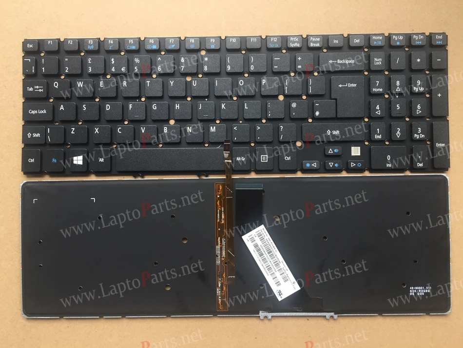 

New UK backlit Keyboard for Acer V5-571 Aspire V5-531 V5 V5-531G V5-551 V5-551G V5-571P V5-531P UK With backlit Laptop keyboard