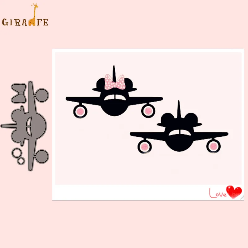 

Metal Cutting Dies Mickey Mouse plane Scrapbooking Stencil For DIY Paper Card Decorative Embossing Die Cut Craft Dies New 2019