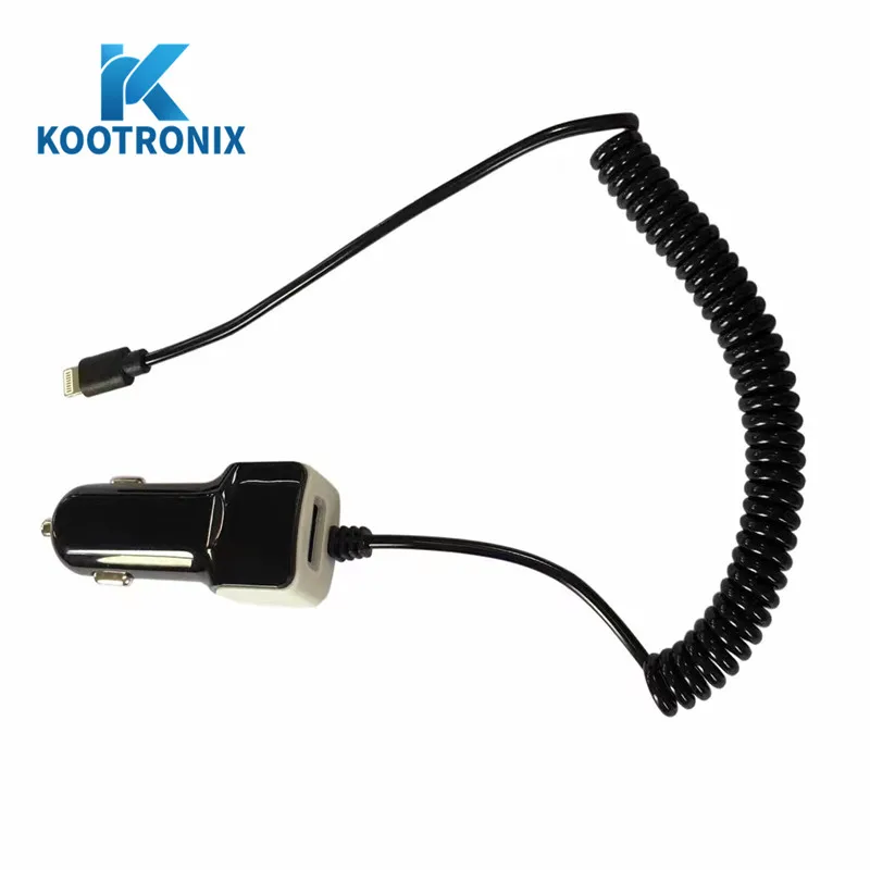 Kootronix USB Micro-USB Автомобильное Зарядное устройство для iPhone X 7 телефон автомобиль с