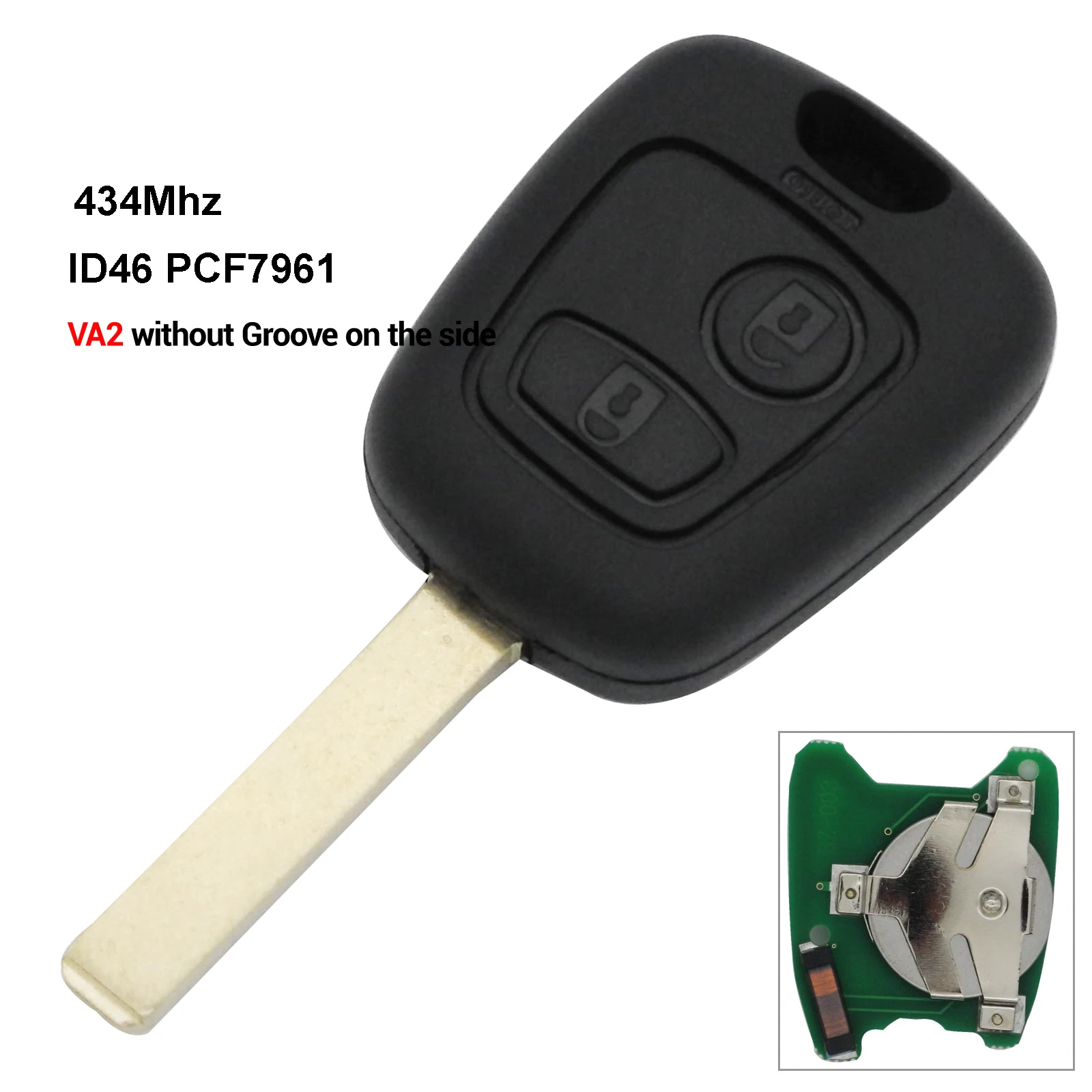 2 кнопки дистанционный ключ-брелок от машины для Citroen C1 C2 C3 C4 Saxo Пикассо Xsara Picasso peugeot 106 206 306 307 107 207 407 партнер - Цвет: VA2