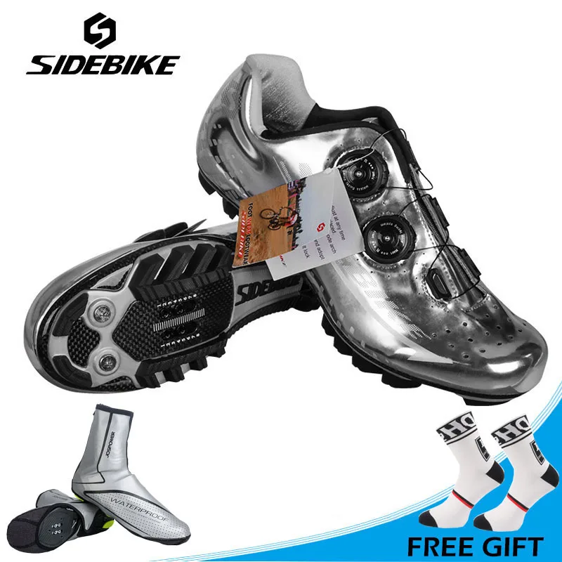 

SIDEBIKE New Carbon Fiber MTB Bike Shoes Auto-lock Ultralight Cycling Shoes Men Mountain Bike Riding Shoes Zapatillas Ciclismo