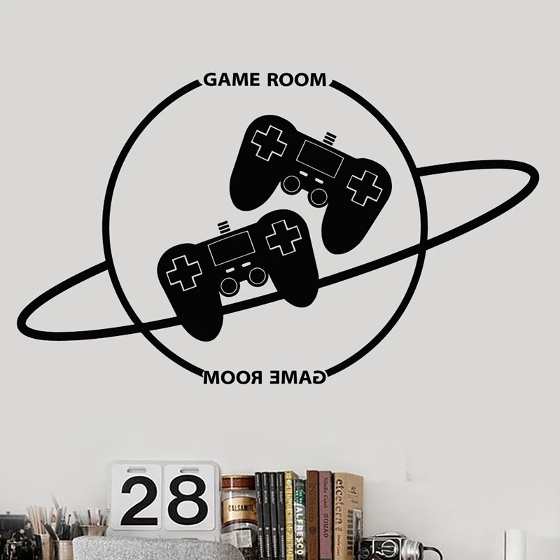 Gamepad Video Game Sticker Play Game Room Decal Gaming Posters Gamer