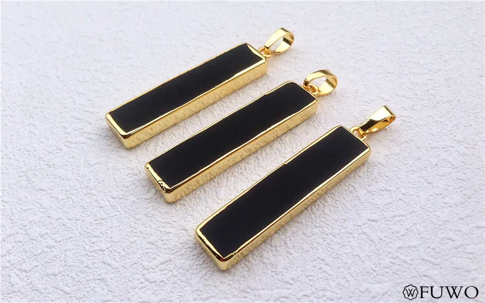 Black agate bar pendant 7