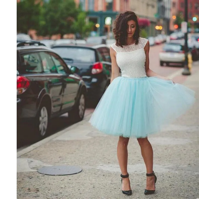39.1 Summer Short Puffy Skirts Knee Length Ruffles Adult Tutu Skirt Custom Made Personalized Women Formal Skirt Party Prom