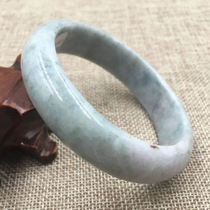 

62mm Certified Grade A Natural Lavender Green Jadeite Jade Bracelet Bangle 2567
