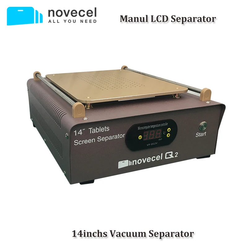 NOVECEL 110V/220V 14 inch LCD Separating Manually Operated Machine Two Build-in Pump Hot Plate to Separate Glass for Cellphone