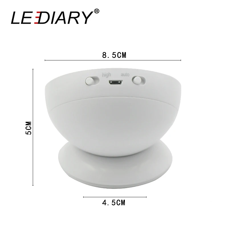 LEDIARY Новинка вращающийся инфракрасный датчик ночник перезаряжаемый