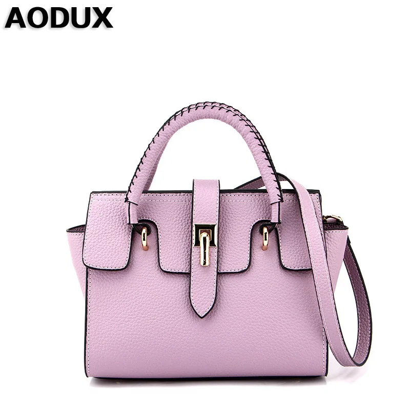 

AODUX 2018 New Fashion Top Quality Brand Luxury Famous Soft Genuine Leather Women Designer Handbag Tote Shoulder Messenger Bag