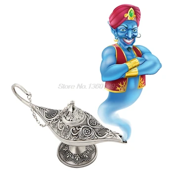 

Silvery Legend Aladdin Magic Genie Light Wishing Oil Collectable Classic Lamp Dropship