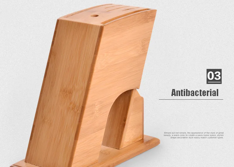 Multifunctional Kitchen Accessories Bamboo Knife Holder Ventilated Dry Knife Rest Health Creative Knife Block Free Shipping13