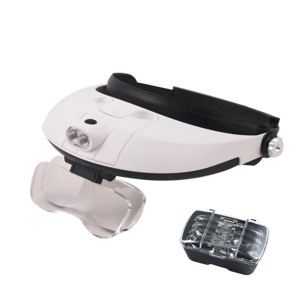 Goede Goede Hoofdband 5Lens Derde Hand Vergrootglas Licht Sieraden Reparatie Lezen Vergrootglas Tandheelkundige Loepen