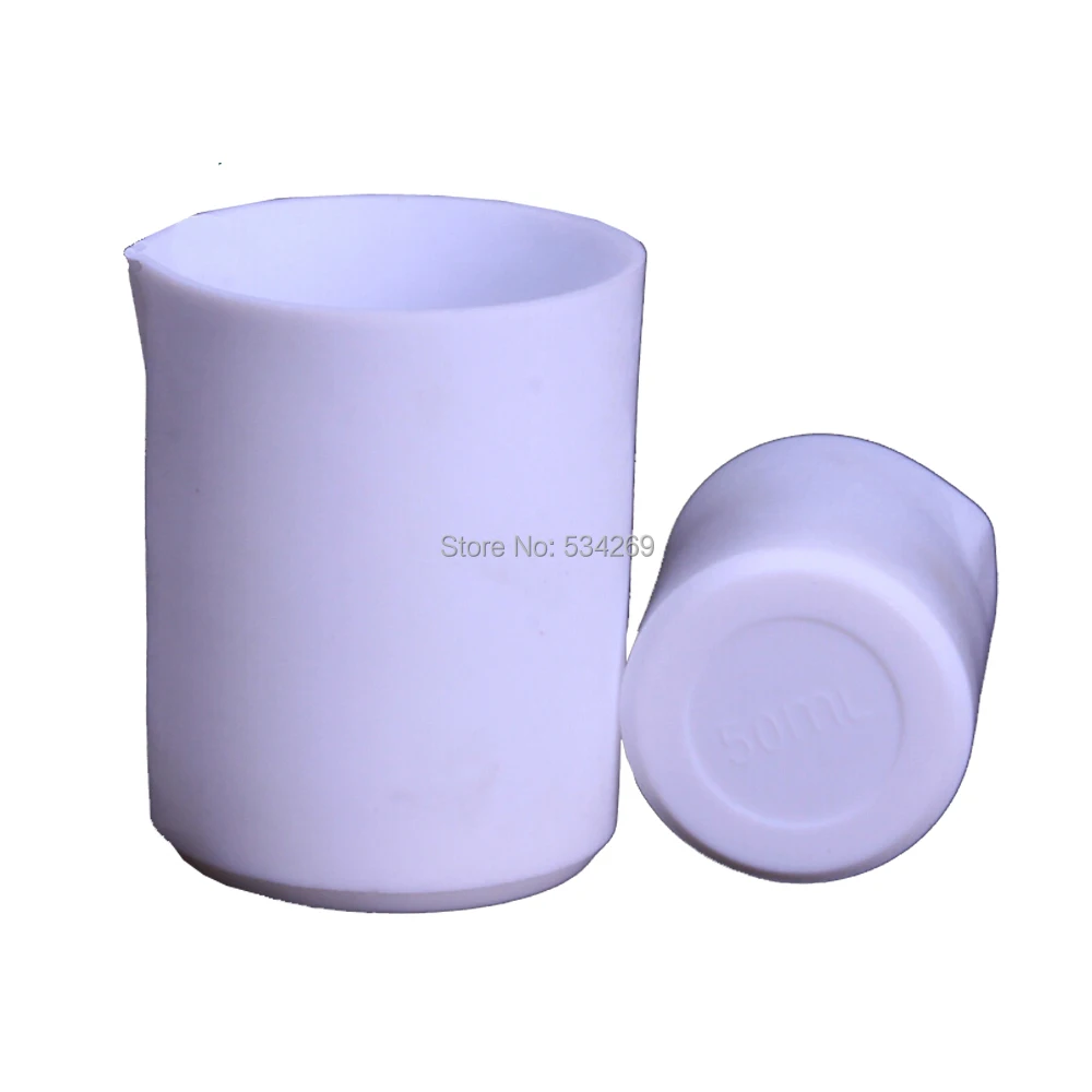 

50ml PTFE Beaker with Spouts for Laboratory Teflon Beaker Corrosion Resistance Anti-Acid Beaker New