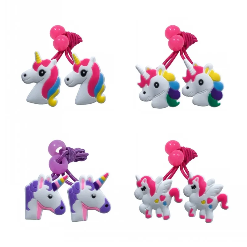 

5pairs/10pcs Unicorns Elastic Hair Bands Rubber Hairband Hair Accessories for Girls Scrunchie Hair Rope Gum Tie Kid Gift