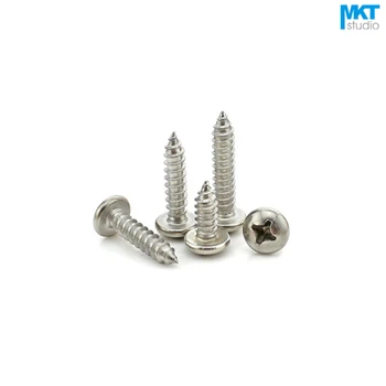 

100Pcs M2.2 Stainless Steel Round Head Acute Tail Self Tapping Screws Length=5/6/8/10/12/16/20mm