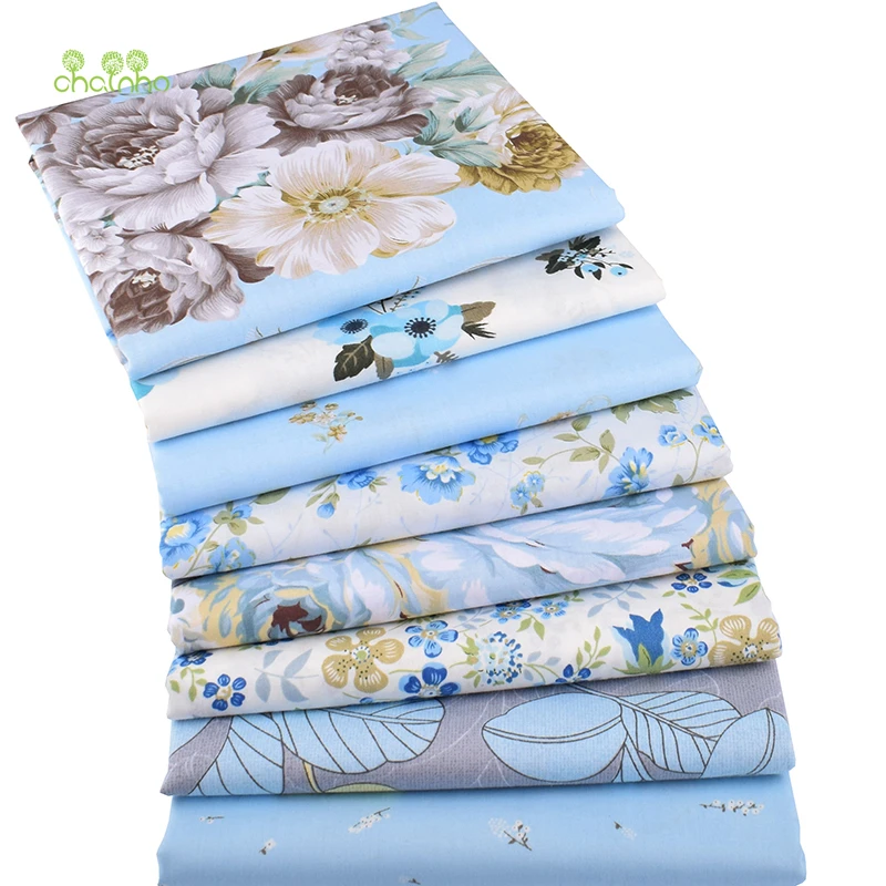 

Chainho,Blue Floral Series,Printed Twill Cotton Fabric,Patchwork Cloth,DIY Sewing &Quilting Material For Baby&Children,100x160cm