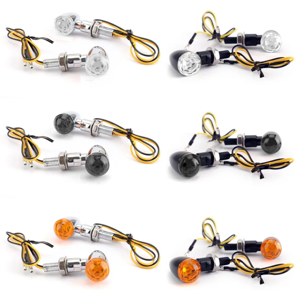 

Areyourshop Motorcycle 2x Universal Metal LED Mini Bullet Spherical Lens Turn Signal Indicators Light Motorcycle Accessories