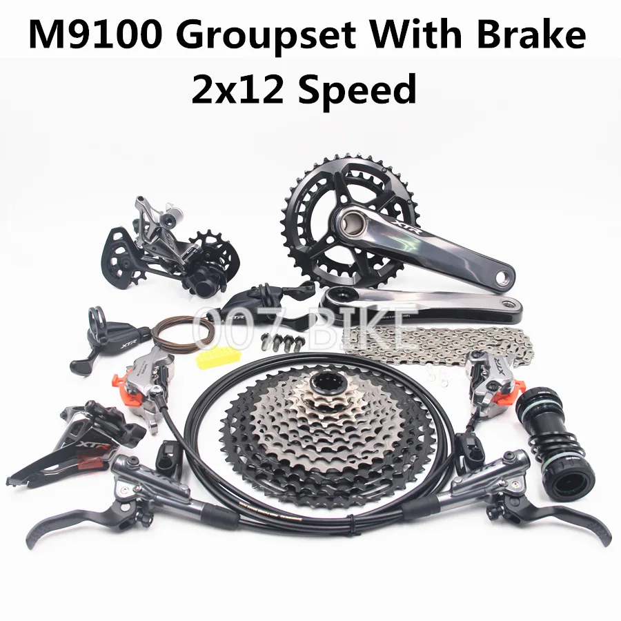 SHIMANO DEORE XTR M9100 Groupset горный велосипед 2x12-Speed M9100 задний переключатель XTR Сменная кассета 10-45T M9120 тормозной комплект