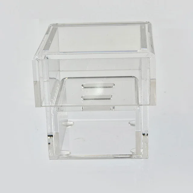 Прозрачная акриловая коробка для свадебных колец, маленький прозрачный ...