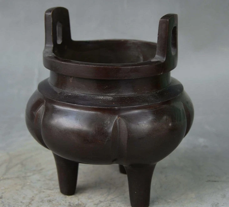 

Folk Chinese Buddhism Pure Bronze Fane Joss Pray Statue Incense Burner Censer