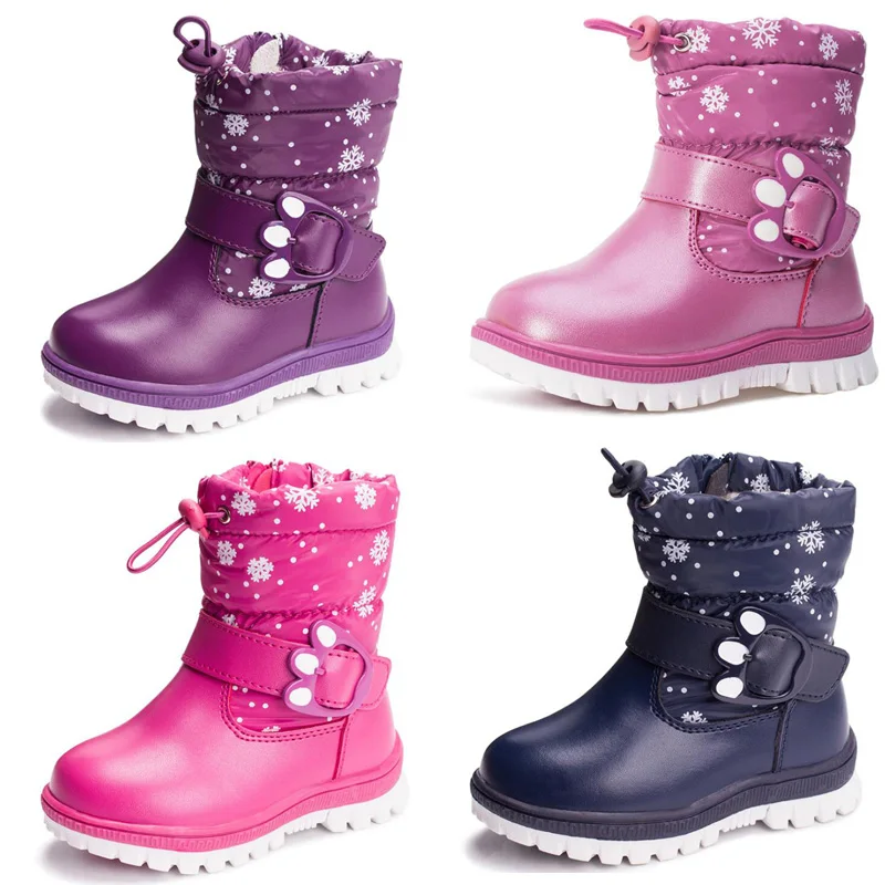 

Fashion new warm children's shoes in the bottom tube cotton boots autumn and winter thick warm waterproof boys snow boots