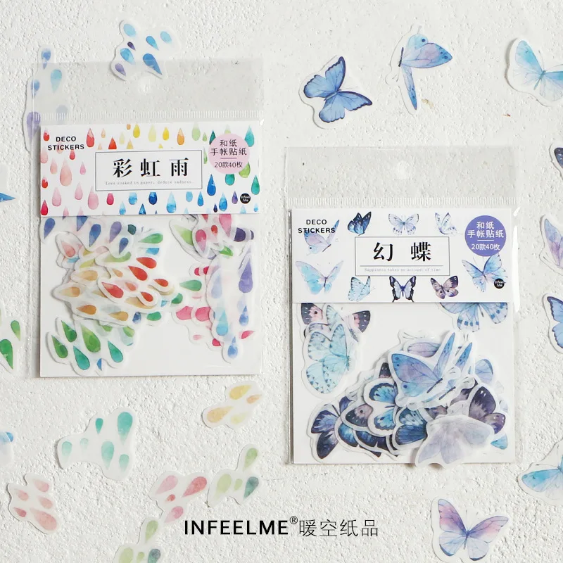 

40 Pcs/bag Sakura Trip Scenery Cute Stationary Stickers Scrapbooking Planner Diary Journal Decorative Diy Sticker