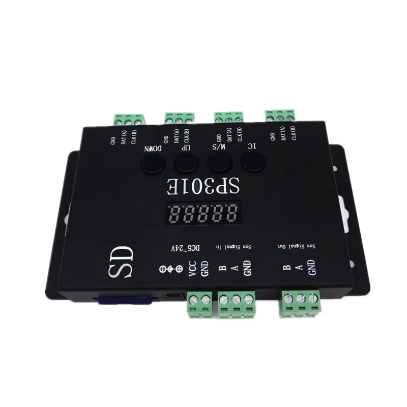 

LED Controller SP301E WS2811 WS2813 WS2812B SK6812 APA102 Pixel LED Strip Panel light DC5-24V Syn signal Programmable