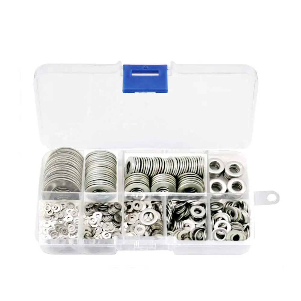 

Flat Washers, 304 Stainless Steel Flat Washers Assortment Set, 580pcs 9 Sizes M2 M2.5 M3 M4 M5.for Home Automotive and Shop Use
