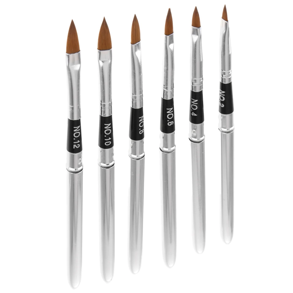 6x Nail Art Dotting Pen Nail Line Drawing Brush Beauty Nail Manicure Meatal Handle Liner Pen