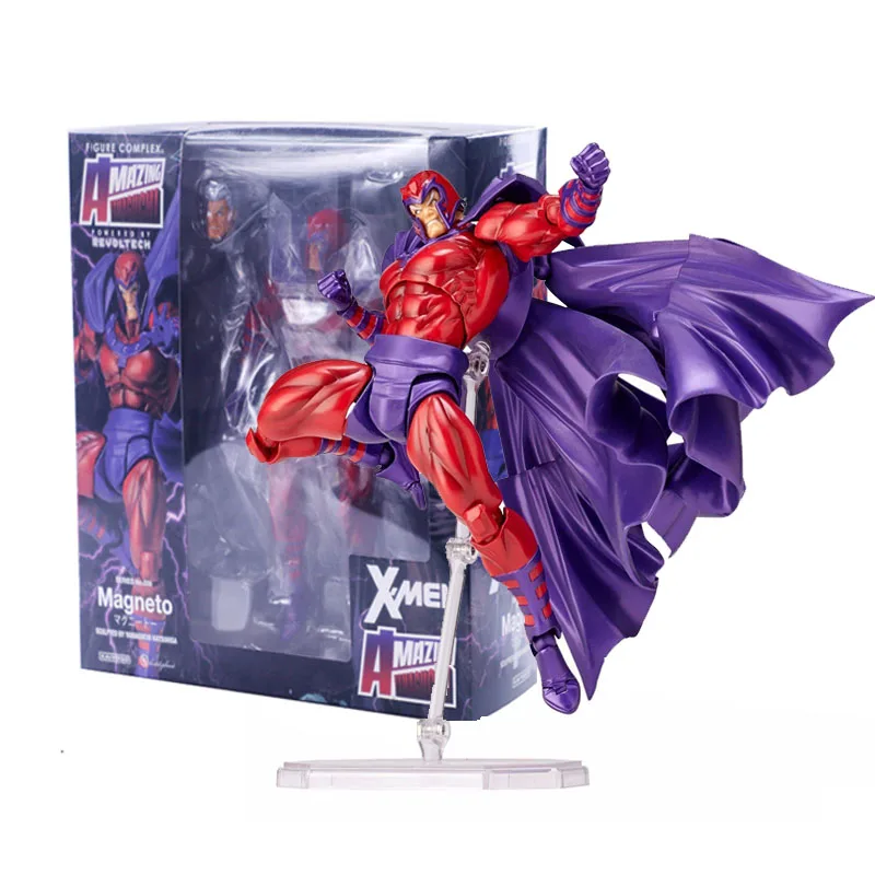 

Anime Figures Marvel Avengers Revoltech Magneto Collection Anime Figures PVC Toys Doll Action Figure Model Toy