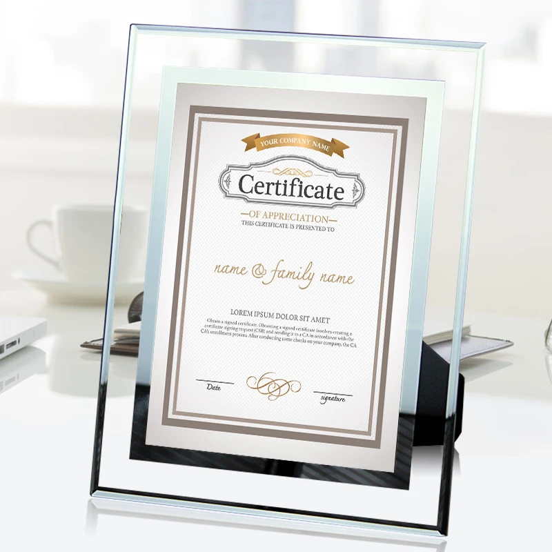 Кристальная фоторамка Авторизованная честь А4 сертификат рамка торговая марка фоторамка стеклянная рама для картин и фотографий украшение стола