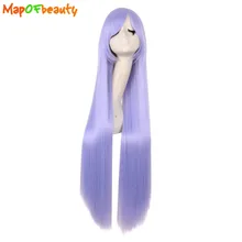 MapofBeauty светло-фиолетовые длинные прямые парики для косплея для женщин Хэллоуин костюм Жаростойкие натуральные синтетические поддельные волосы