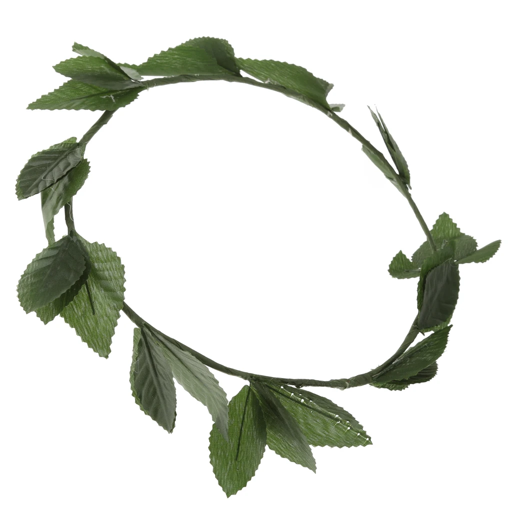 10pcs Green Gold Leaves Headwear Roman Greek Goddess Laurel Wreath Headbands Summer Beach Photo Props