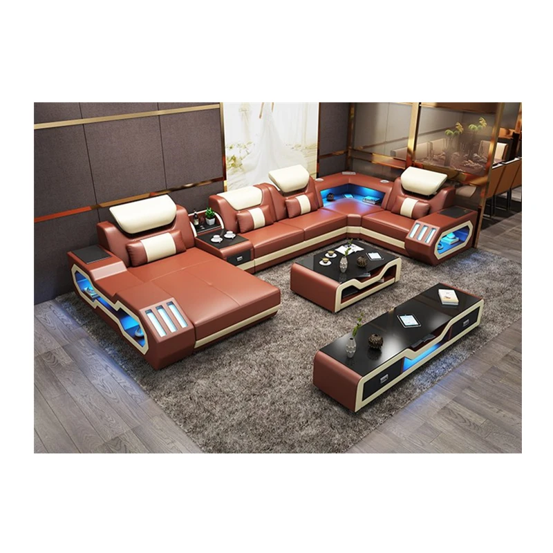 Мебель для гостиной диван наборы роскошный дизайн кожаный диван набор
