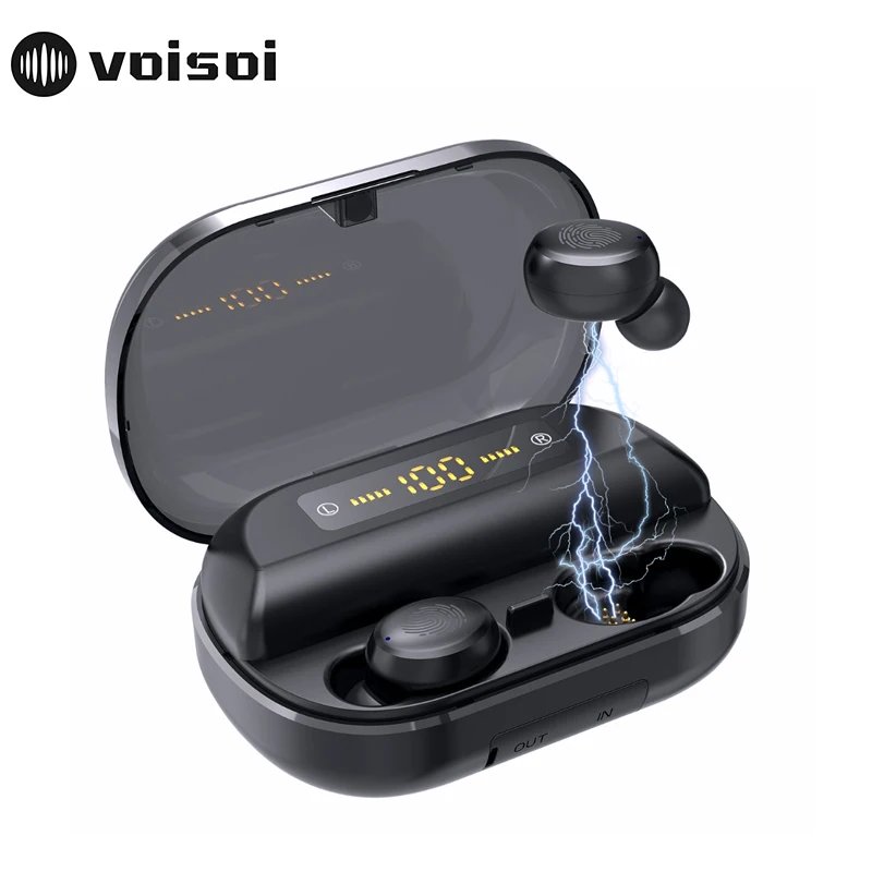 

TWS Wireless Bluetooth 5.0 Earphones Power Display Touch Control Stereo Earphone Sport Waterproof Earbuds With Mic Charging Case