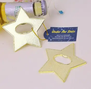 

wedding party favors gift and giveaways for guests - "Under The Star' Gold Star Bottle Opener party presents souvenir 100pcs/lot
