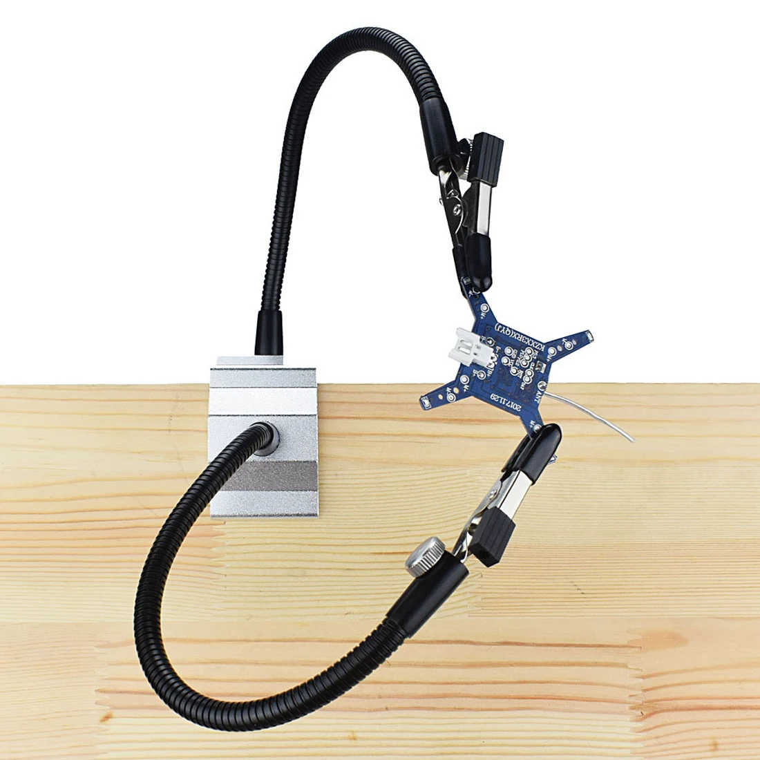 

Two-jaw Welding Tool Soldering Iron Holder Table Clamp Soldering Station forPCB Board RC Helicopter Repair with 2 Flexible Arms