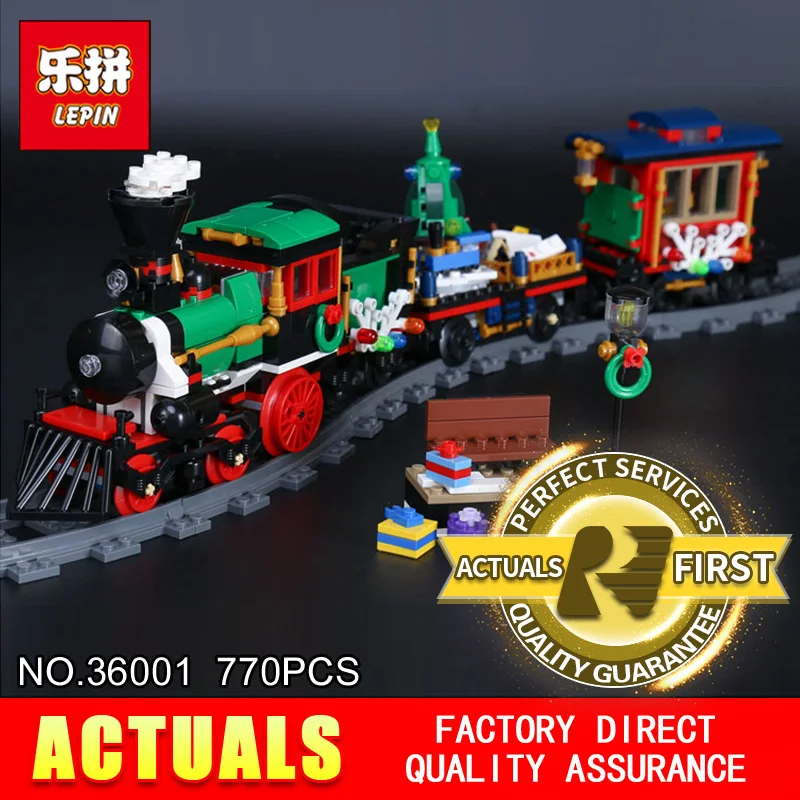 

Lepin 36001 770Pcs Creative Series The Christmas Winter Holiday Train Set Building Blocks Bricks Children Christmas Gifts 10254