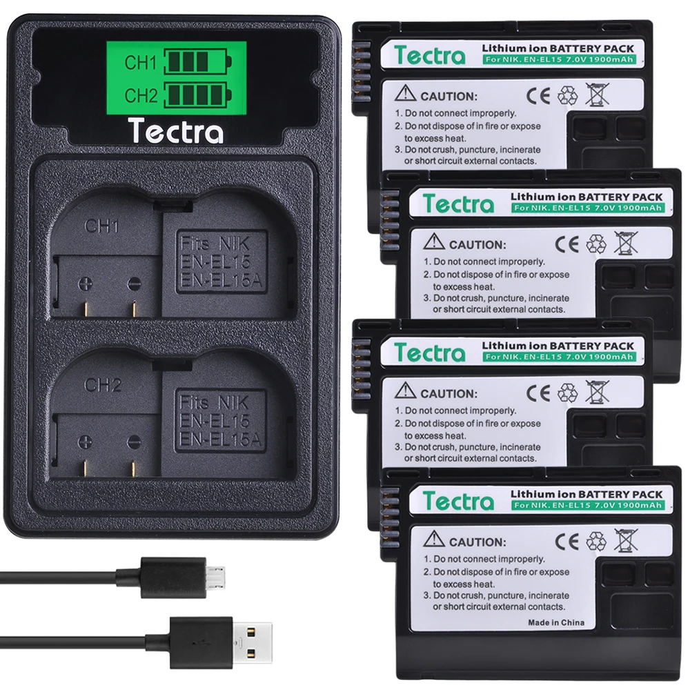 EN-EL15 Doble USB Cargador para Nikon D7100 D7000 D7500 D850 D600 D810 D810A D500