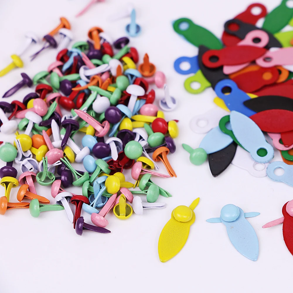 Metal Brads Picture Frame Turn Button 300pcs/lot Colorful Scrapbooking Brads With Photo Frame Rotate Lock
