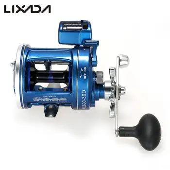 

12 Ball Bearings Metal Spinning Fishing Reels Fishing Trolling Reel with Line Counter Alarm Bell Drum Reel for Pesca Coils
