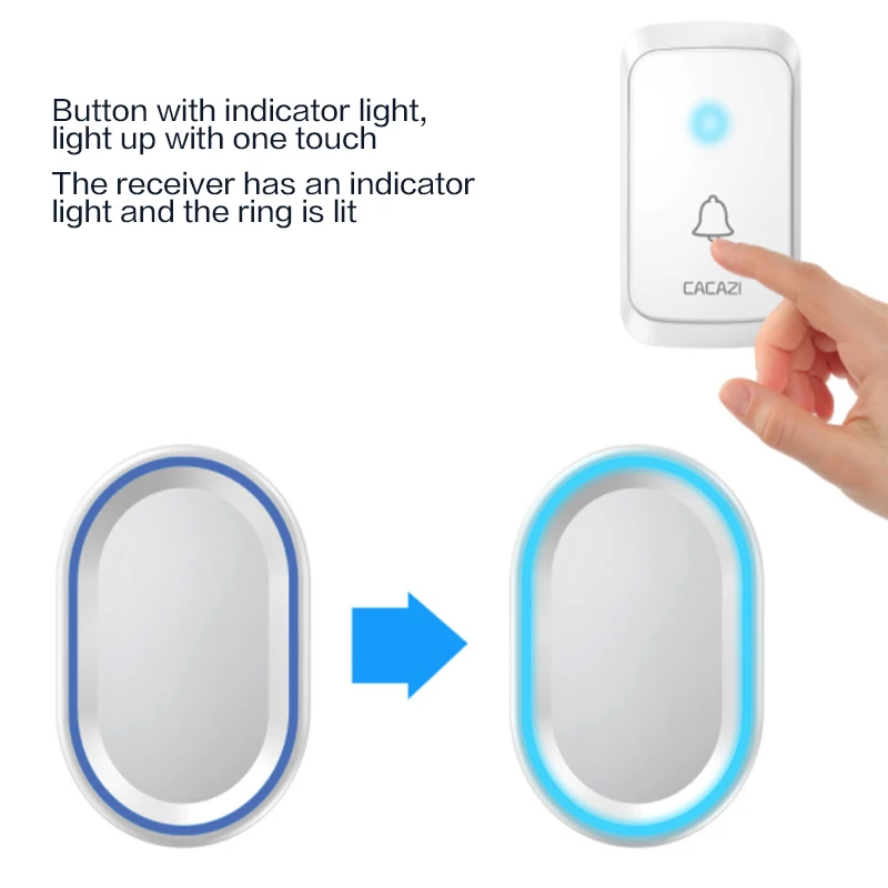 LED light Home Bell Wireless Doorbell Waterproof 58 Chimes 300M Range Remote US EU Plug 1 Battery Button 1 Receiver Doorbell LED light Home Bell Wireless Doorbell Waterproof 58 Chimes 300M Range Remote US EU Plug 1 Battery Button 1 Receiver Doorbell