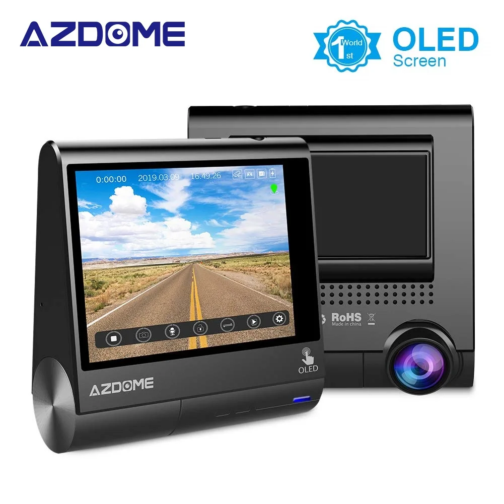 

AZDOME M05 3" OLED Touch Screen Car DVRs Recorder Dash Cam With GPS Vehicle Rear View Camera Camcorder Night Vision Dashcam