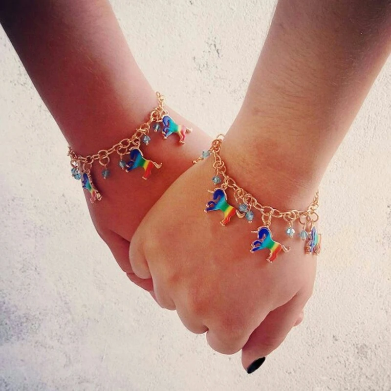 Enamel Unicorn Bracelet For Women Horse Charms Pulseira Enamel Unicorn Bracelet For Women Horse Charms Pulseira Brazalete Zodiac Animal Bracelets Best Friend Gift Braccialetti In Chain Link