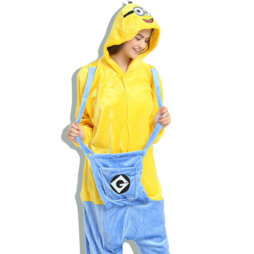 Cosplay Costume Flannel Pajamas Adults Anime Animal Onesies Sleepwear Kigurumi Women Men Unicorn Stitch Pikachu Winter Pajamas