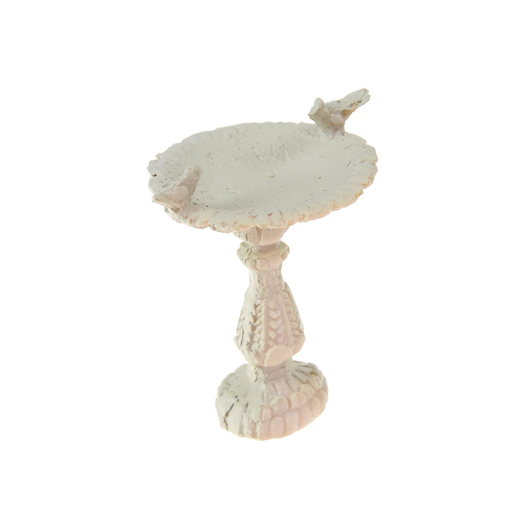 

1:12 Dollhouse Miniature Gray Bird Bath Fountain Fairy Garden Decoration Accessories 6.4 x 6.6cm Home Decor