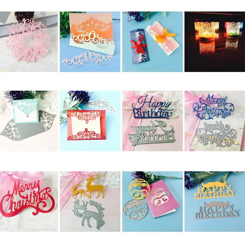 

Merry Christmas Cutting Dies Stencil DIY Scrapbooking Embossing Album Paper Gift