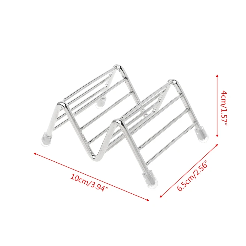 OOTDTY кухонная волна из нержавеющей стали Тако Держатель Дисплей Стенд Мексиканская стойка для Еды Оболочки