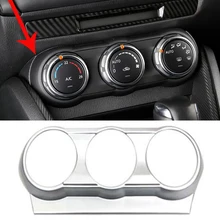 ABS Opaco Aria Condizionata AC Regolazione Swithch Copertura Trim Per Mazda CX3 CX-3 2015 2016 2017 2018 Auto Interni Overlay